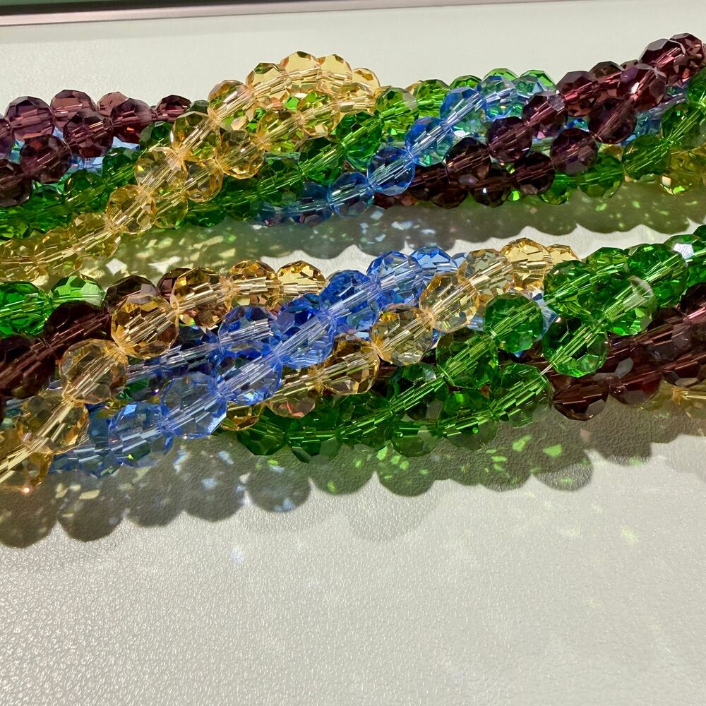 Large Bulk Lot 1,150 pcs, 8mm Assorted Color Glass Faceted Jewelry Craft Beads